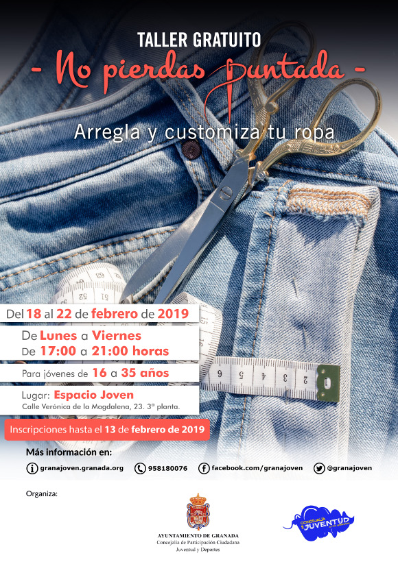 Taller gratuito: No pierdas puntada - Arregla y customiza tu ropa. 